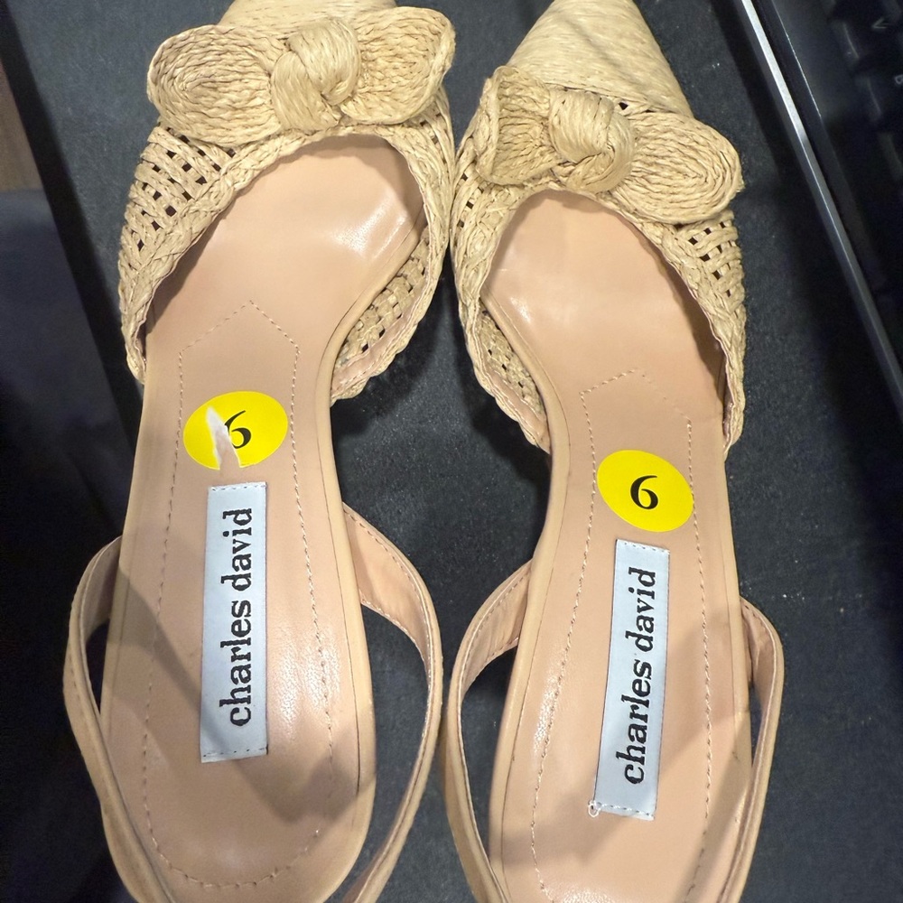 Charles David Beige Espadrille Flats